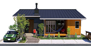 24.3坪 南玄関プラン 2LDK+小屋 外観