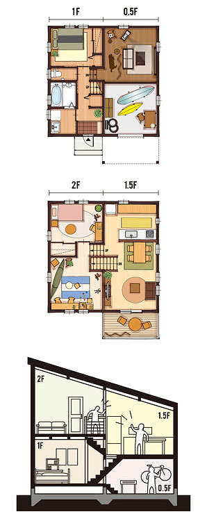 32坪 南玄関プラン 4LDK 間取り図