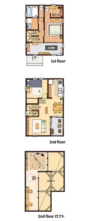 25.5坪 南玄関プラン 25.5坪 北玄関 間取り図