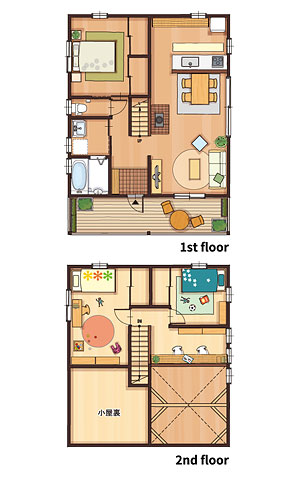 28坪 南玄関プラン 33坪 南玄関 間取り図