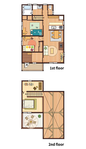 27.4坪 南玄関バルコニープラン 3LDK 間取り図